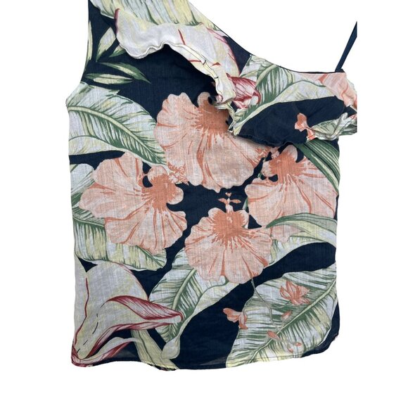 Ann Taylor Petites XXSP One Shoulder Floral Top Blouse Summer Casual - Picture 11 of 12